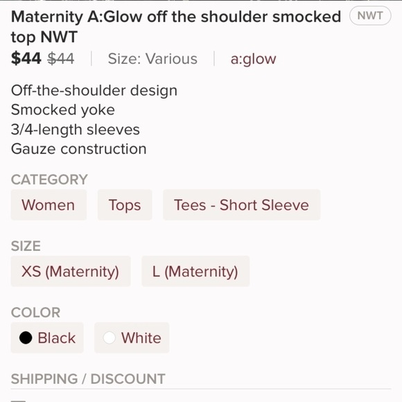 A:Glow off the shoulder smocked top - Picture 3 of 3